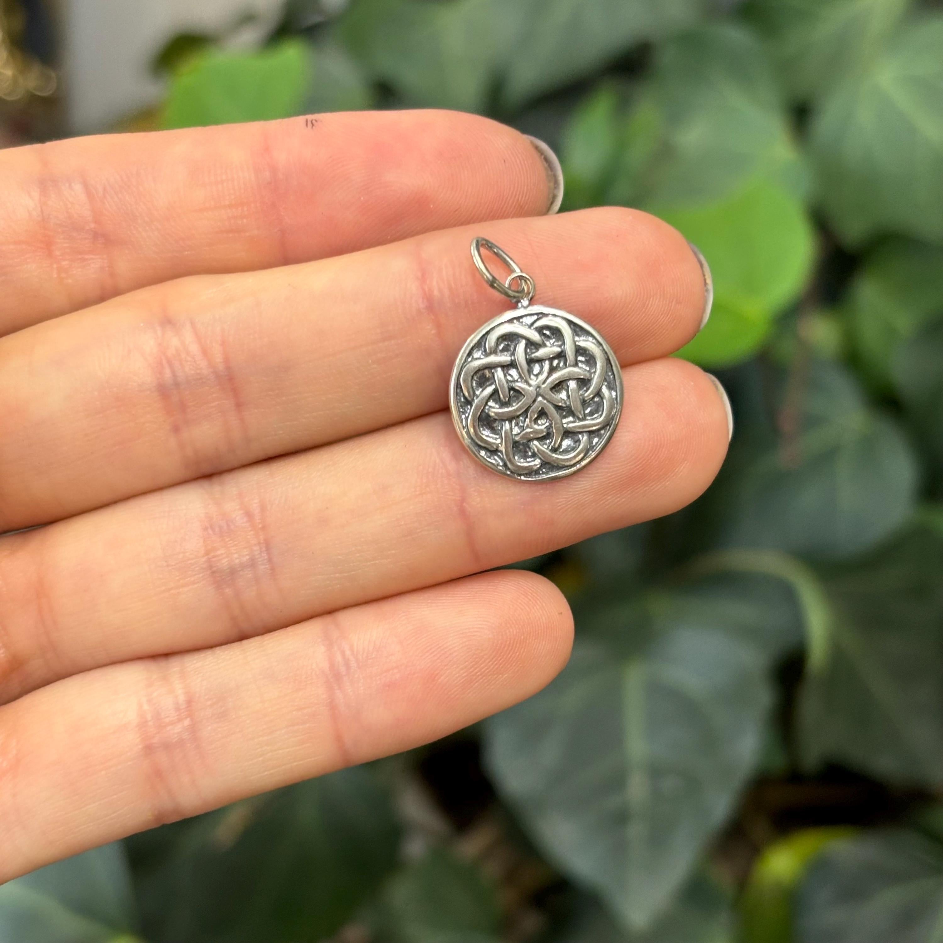 Sterling Silver Celtic Knot Circle Pendant