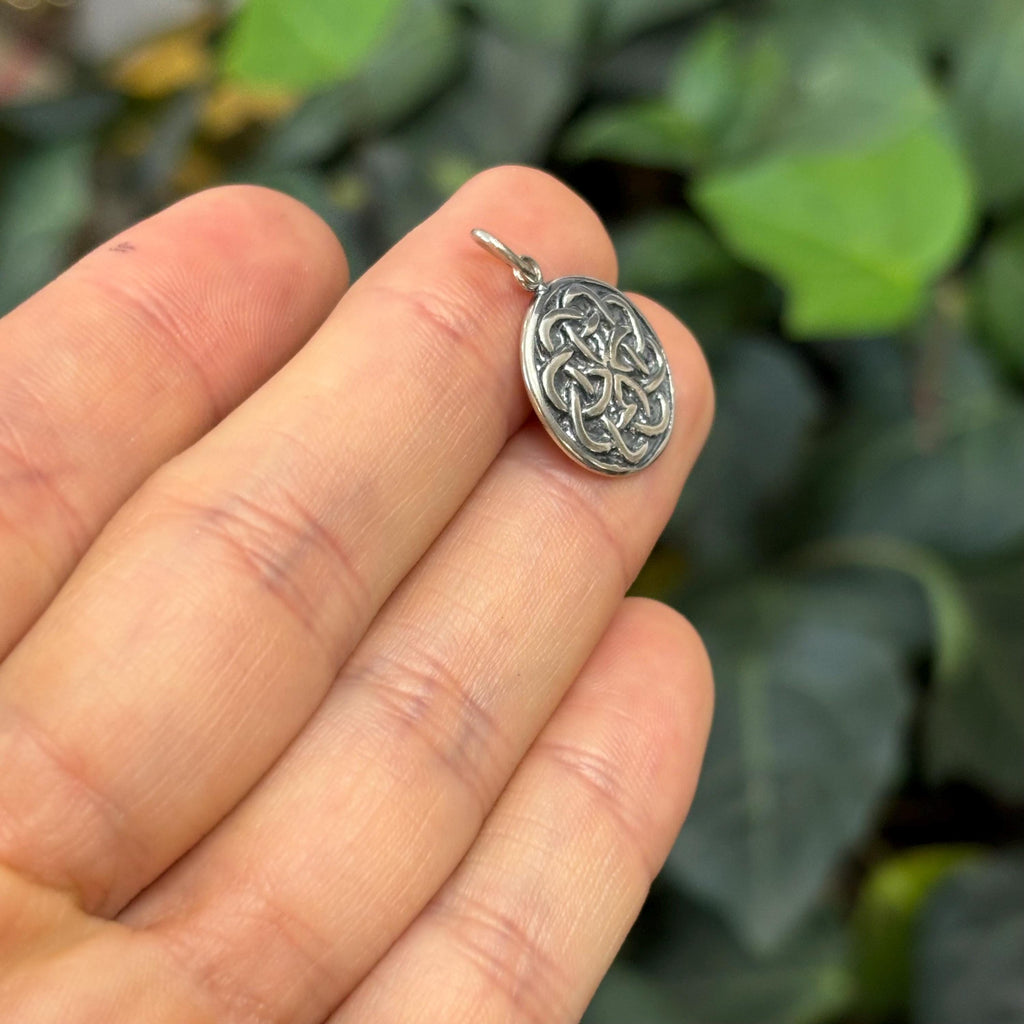 Sterling Silver Celtic Knot Circle Pendant