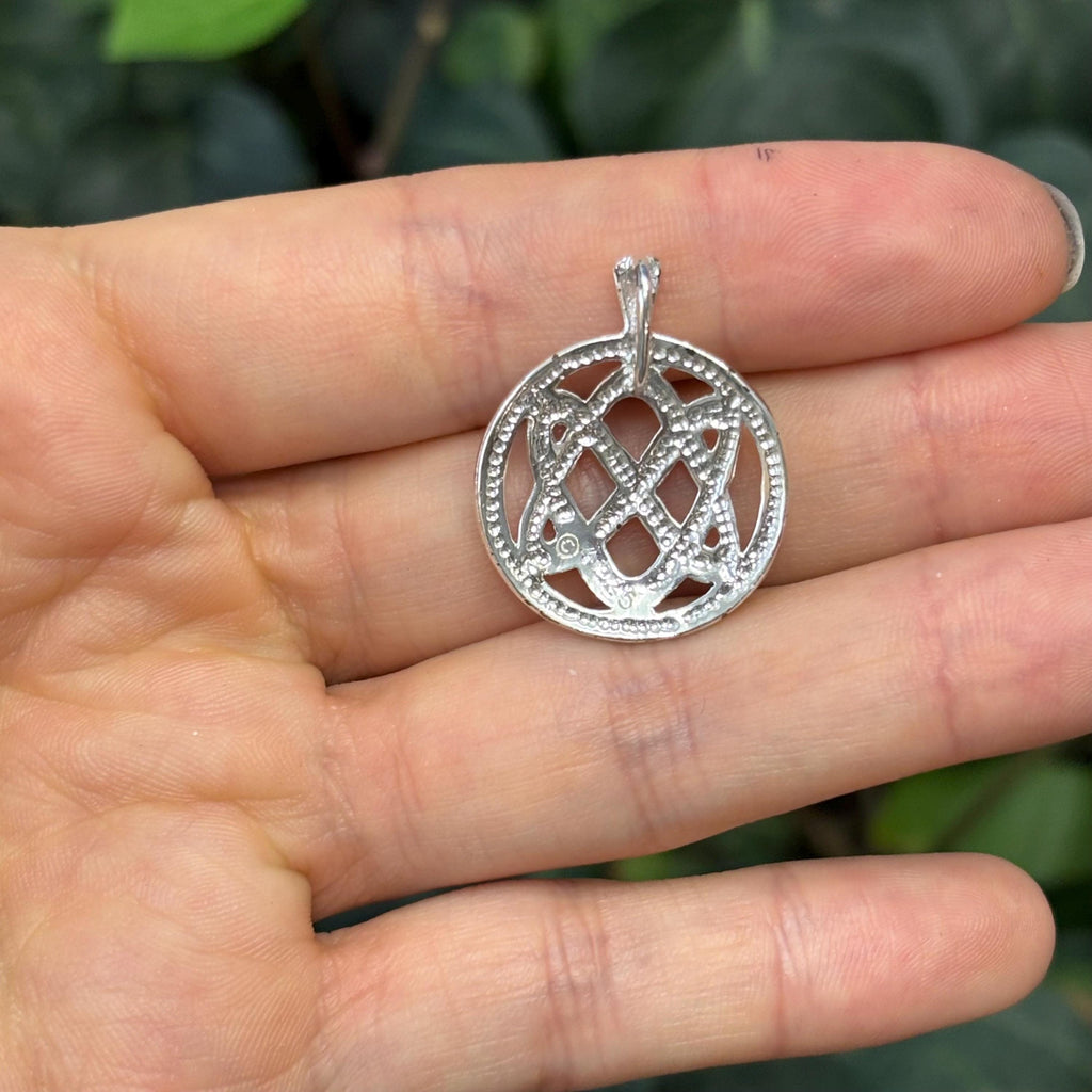 Sterling Silver Celtic Knot Circle Pendant