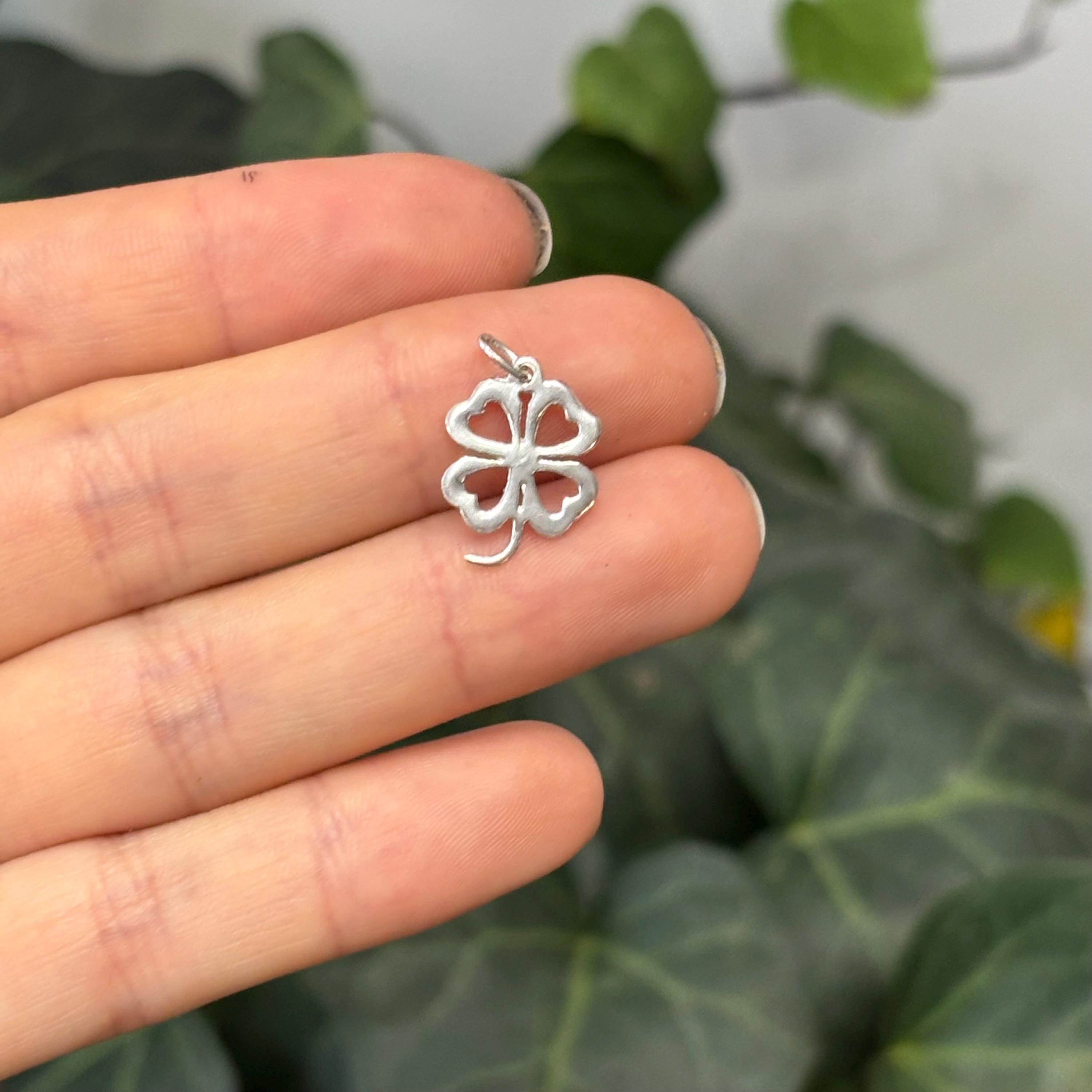 Sterling Silver Four Leaf Clover Charm Pendant