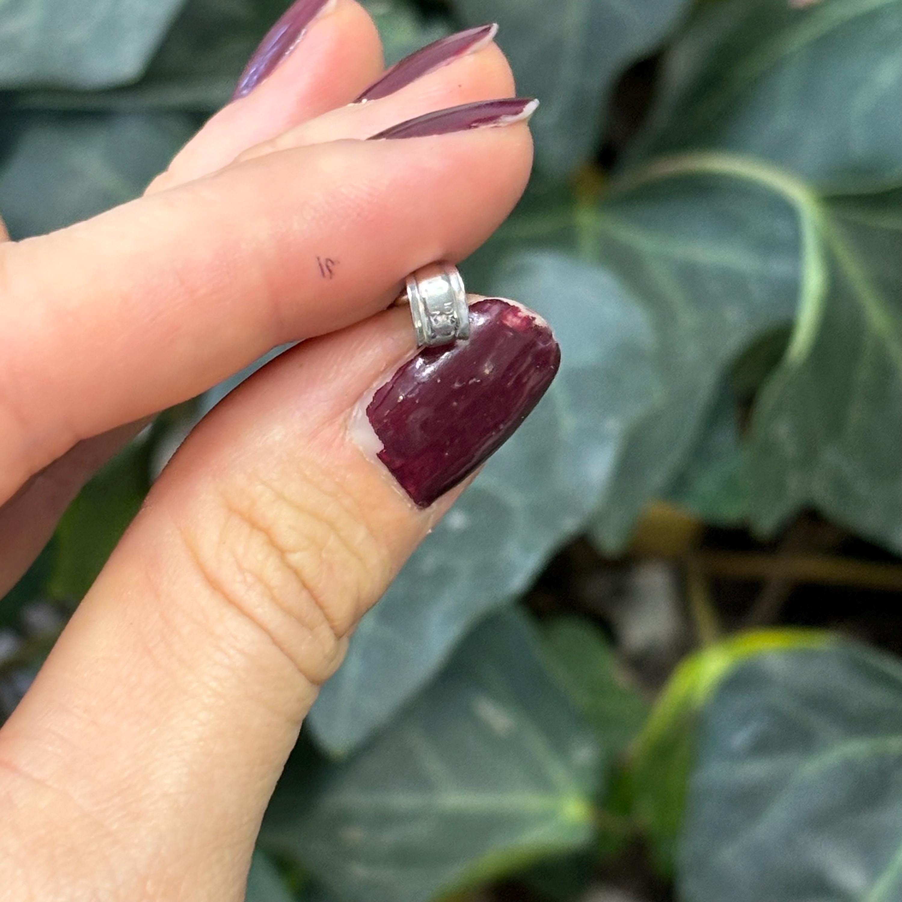 14k White Gold Italian Horn Corno Pendant 1.5”