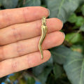 10k Gold Italian Horn Corno Pendant 43mm