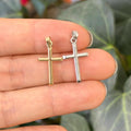 14k Gold Simple Cross Charm Pendant