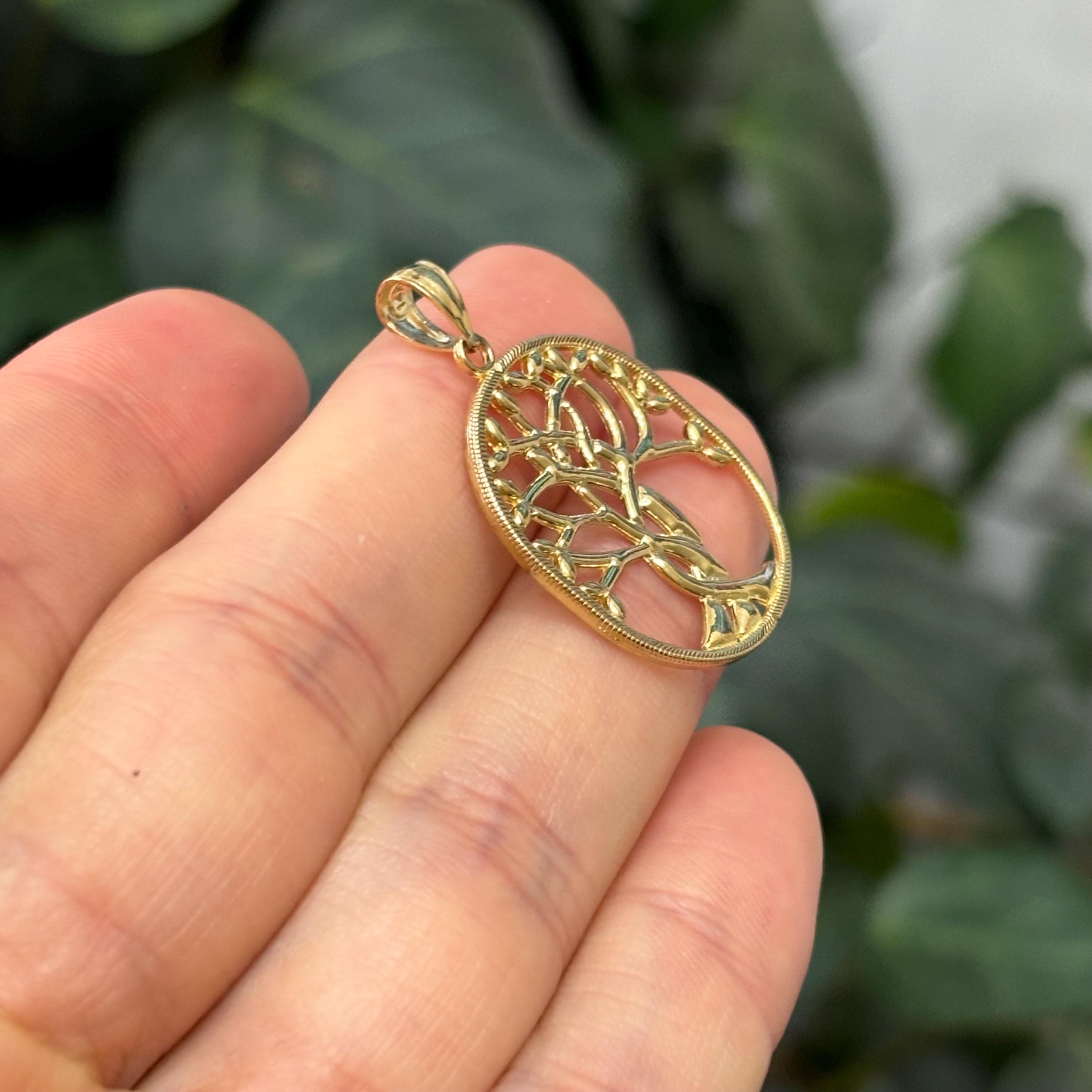 14k Gold Celtic Knot Tree of Life Pendant