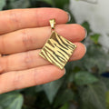 14k Gold Zebra Print Diamond-Shape Pendant