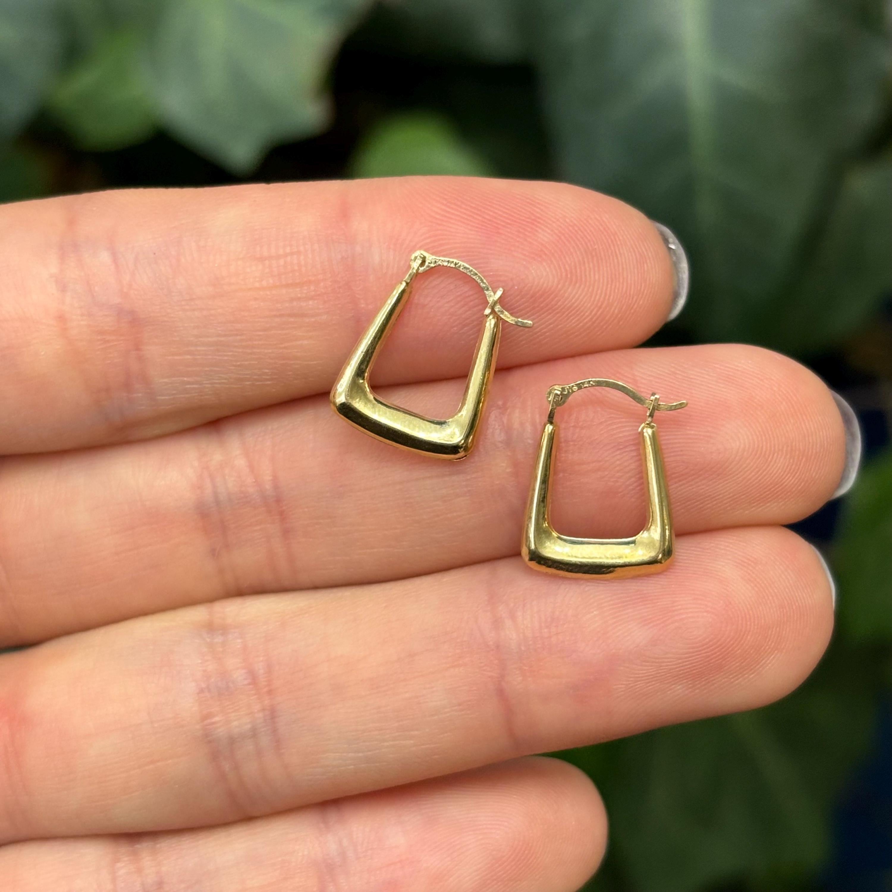 10k Gold Square Mini Hoop Earrings