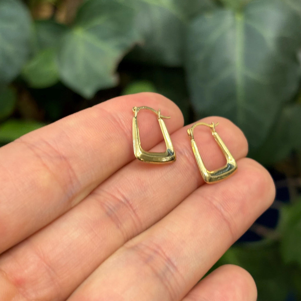 10k Gold Square Mini Hoop Earrings