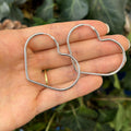 Sterling Silver Heart Hoop Earrings 45mm x 44mm