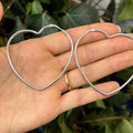 Sterling Silver Heart Large Hoop Earrings 59mm x 62mm