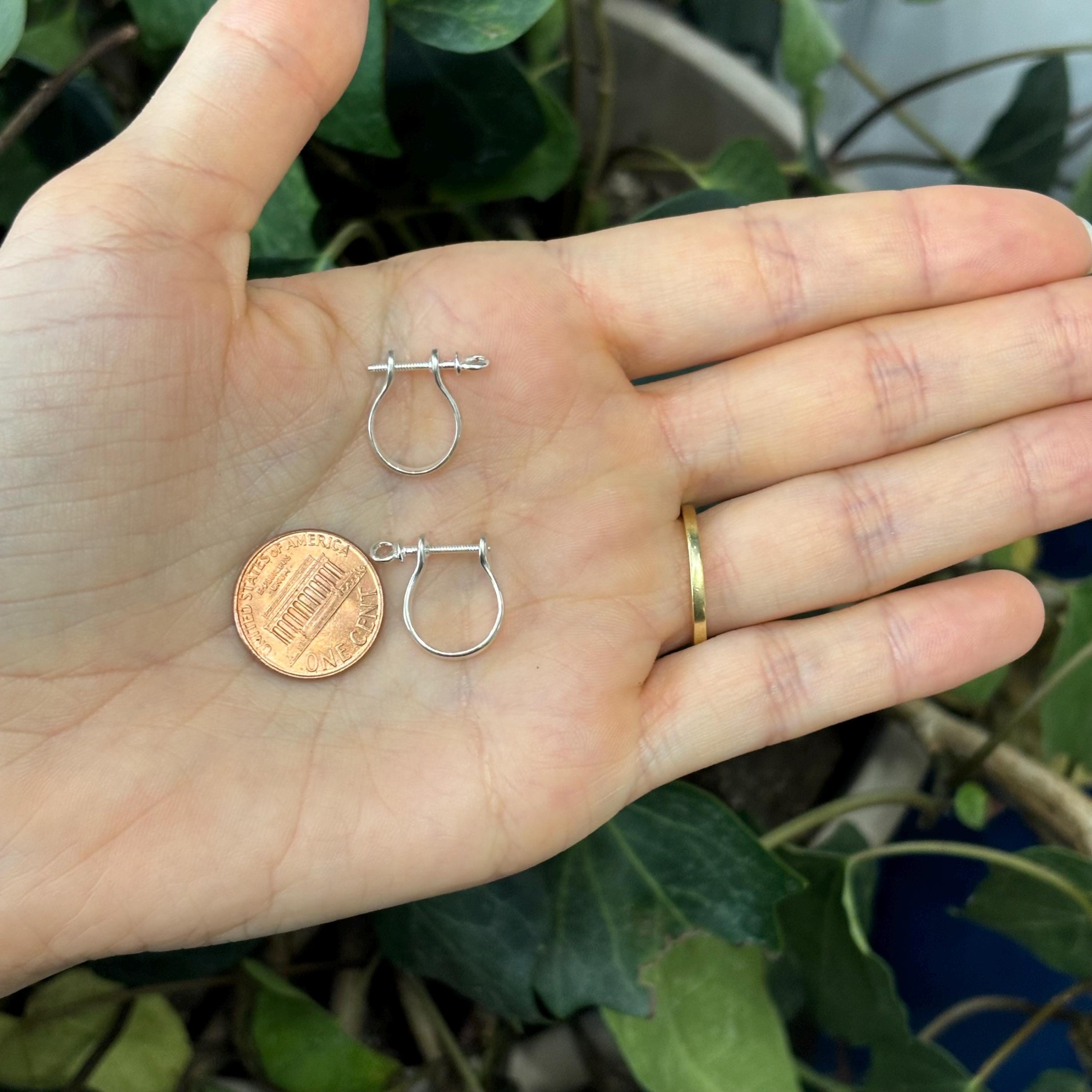 Sterling Silver Shackle Screw Link Hoop Earrings