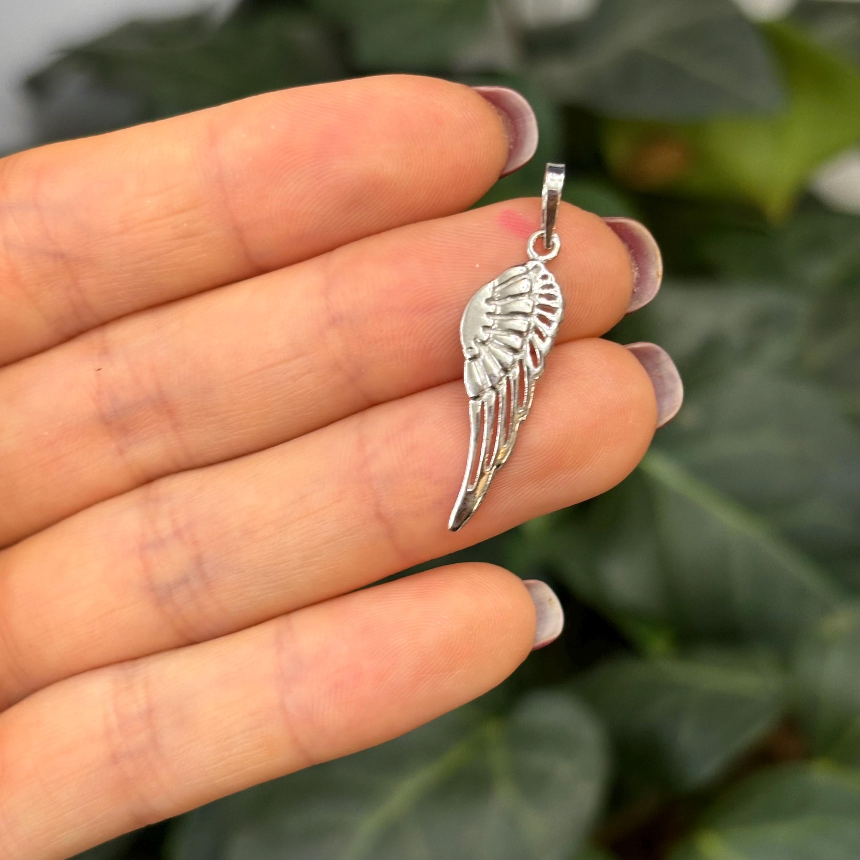 Sterling Silver Angel Wing Charm Pendant