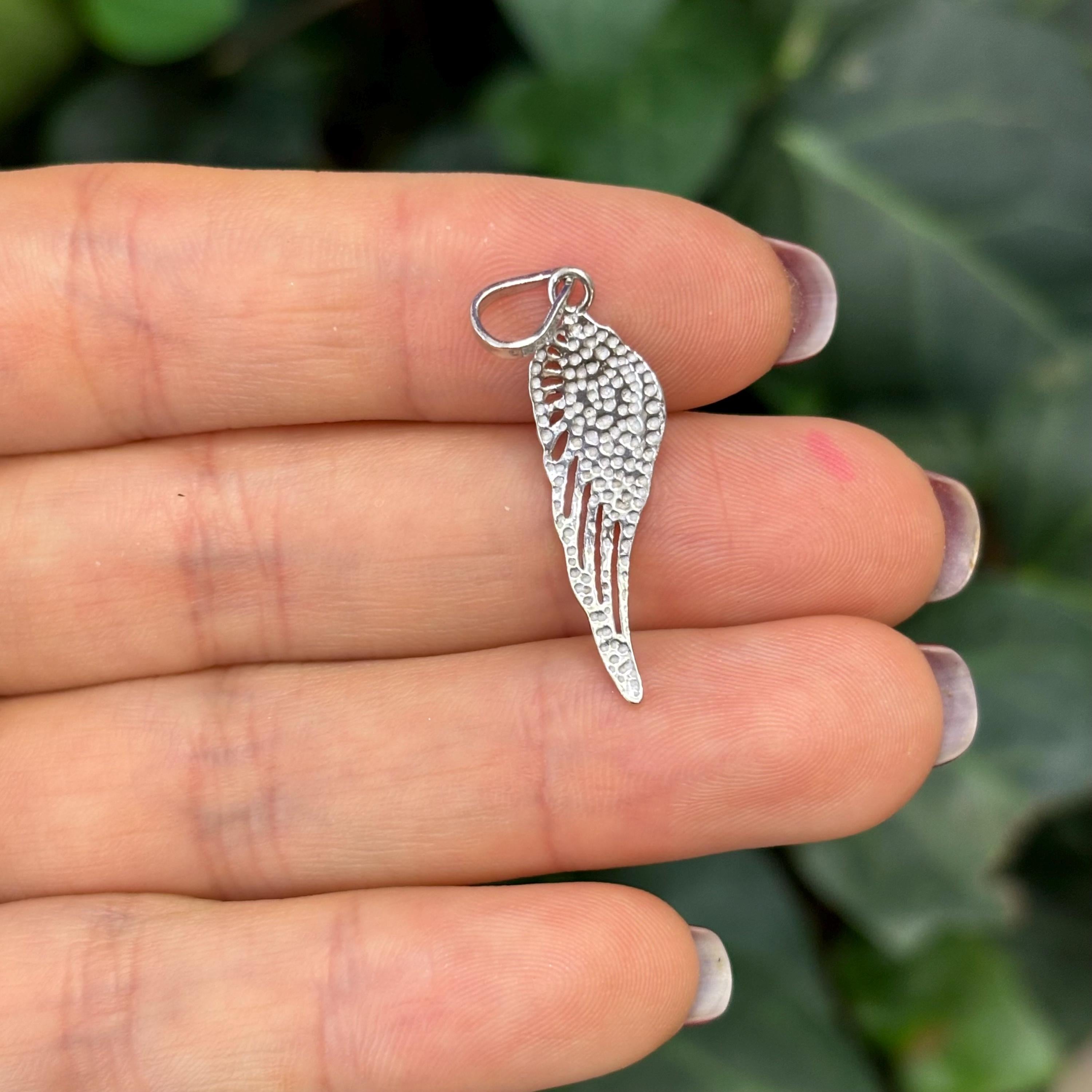 Sterling Silver Angel Wing Charm Pendant