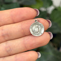 Sterling Silver St Elizabeth Seton Satin Medal Pendant Charm 15mm