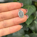 Sterling Silver St Christopher Oval Charm Pendant 18mm x 10mm Small with 18”Necklace