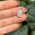 Sterling Silver St Christopher Oval Charm Pendant 18mm x 10mm Shiny