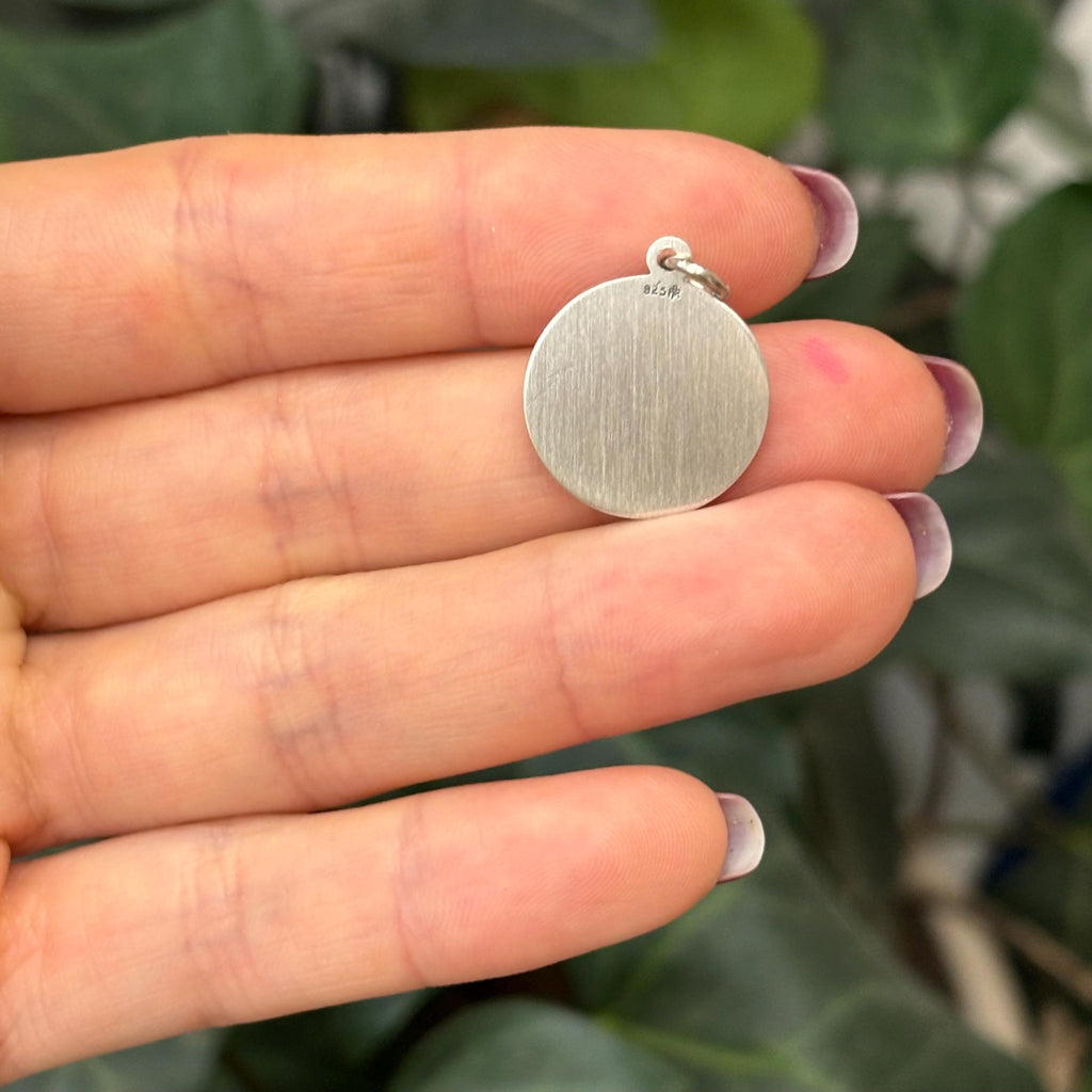 Sterling Silver San Juan Los Lagos Round Medal Pendant 17mm