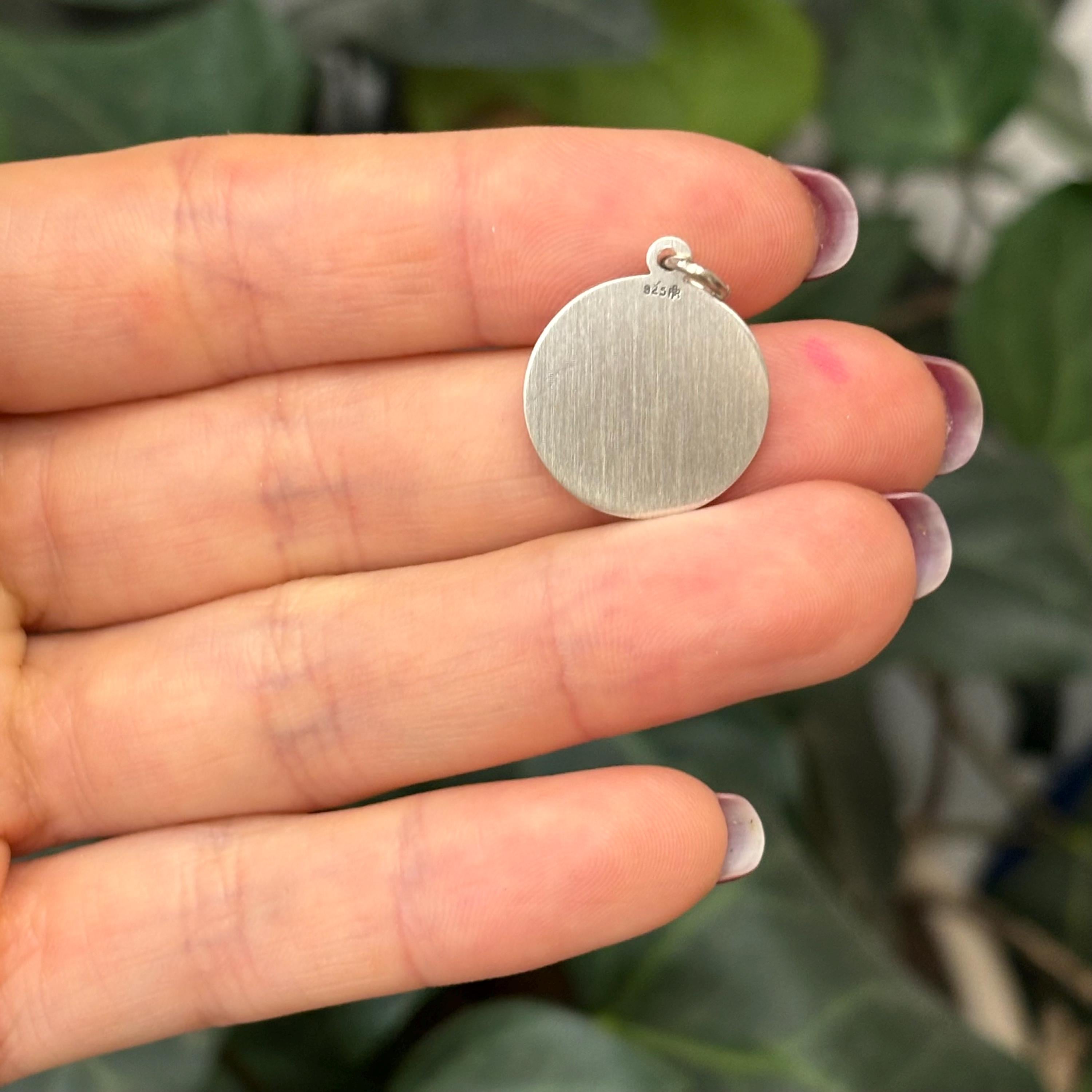 Sterling Silver San Juan Los Lagos Round Medal Pendant 17mm