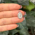 Sterling Silver Miraculous Medal Oval Medal Charm Pendant 17mm x 10mm
