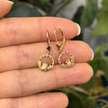 14k Gold Celtic Claddagh Charm Lever Back Earrings