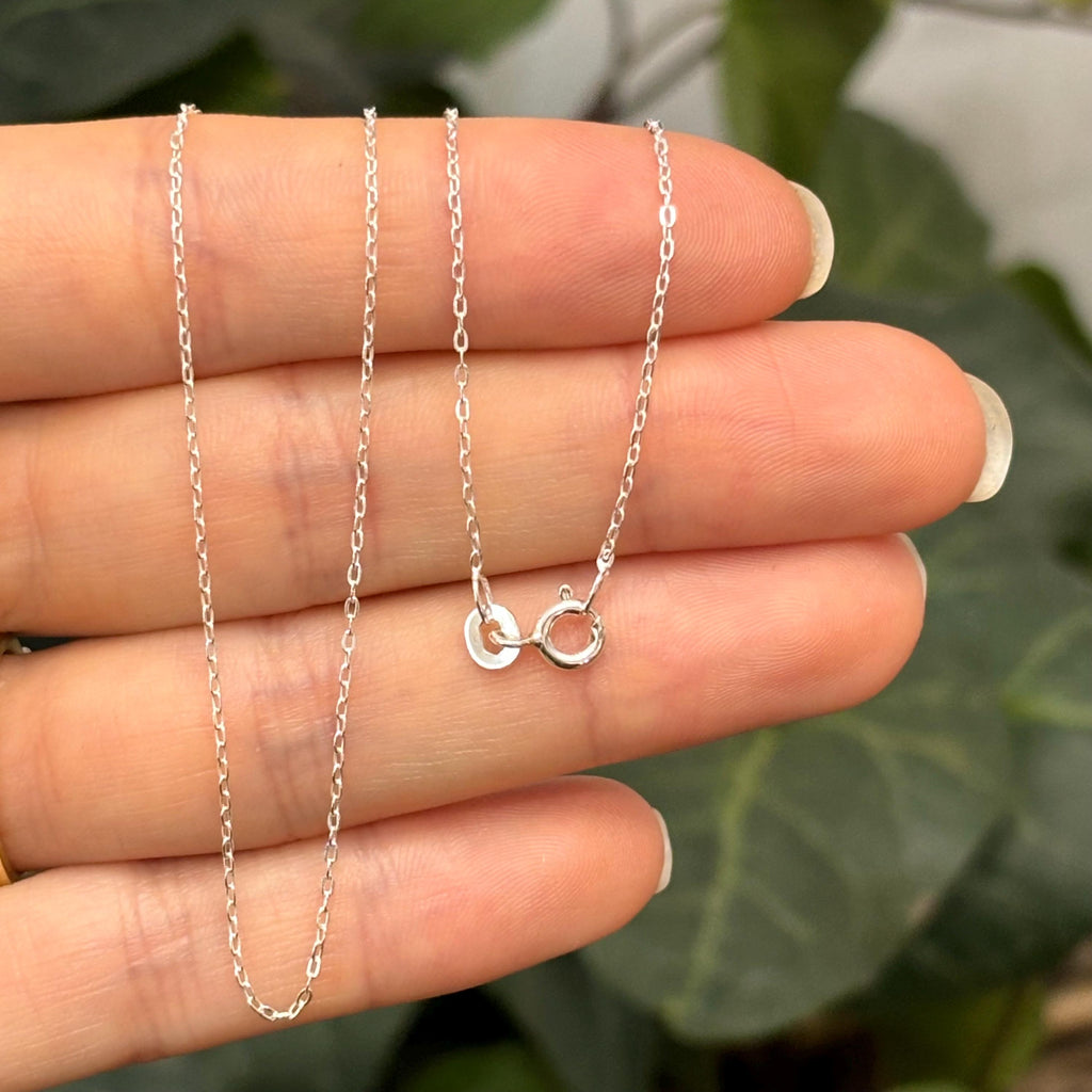 Sterling Silver .50mm Cable Flat Chain Necklace