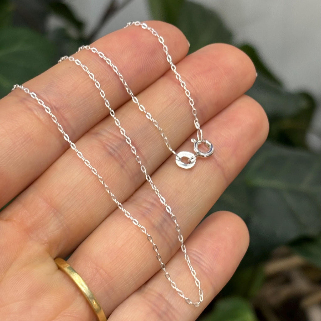 Sterling Silver .50mm Cable Flat Chain Necklace