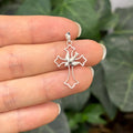 Sterling Silver Dove Fleur de Lis Cross Charm Pendant