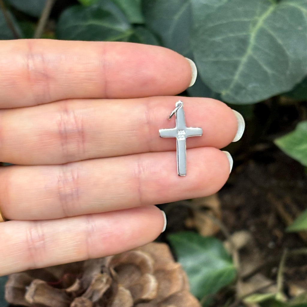 Sterling Silver Dove Cross Charm Pendant