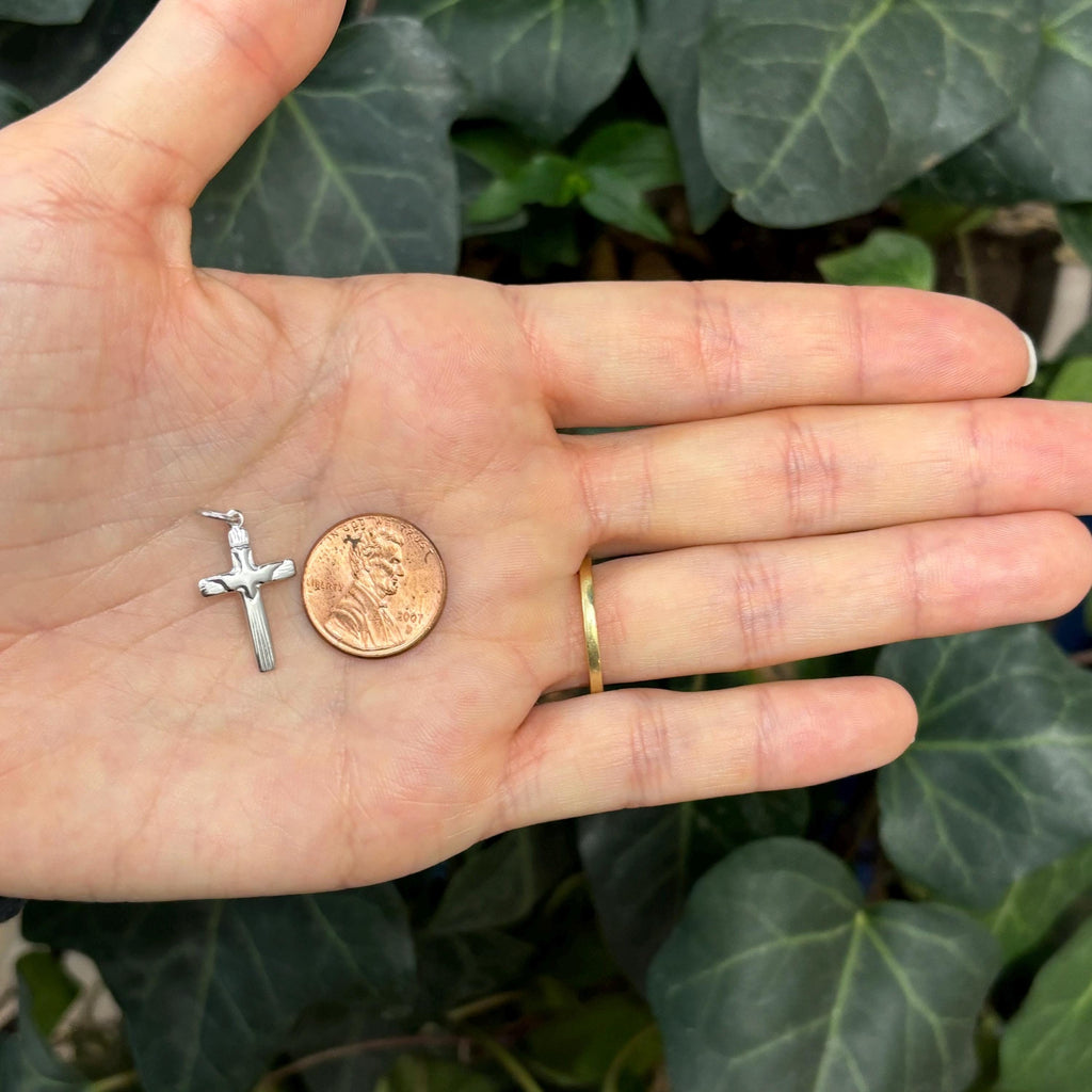 Sterling Silver Dove Cross Charm Pendant