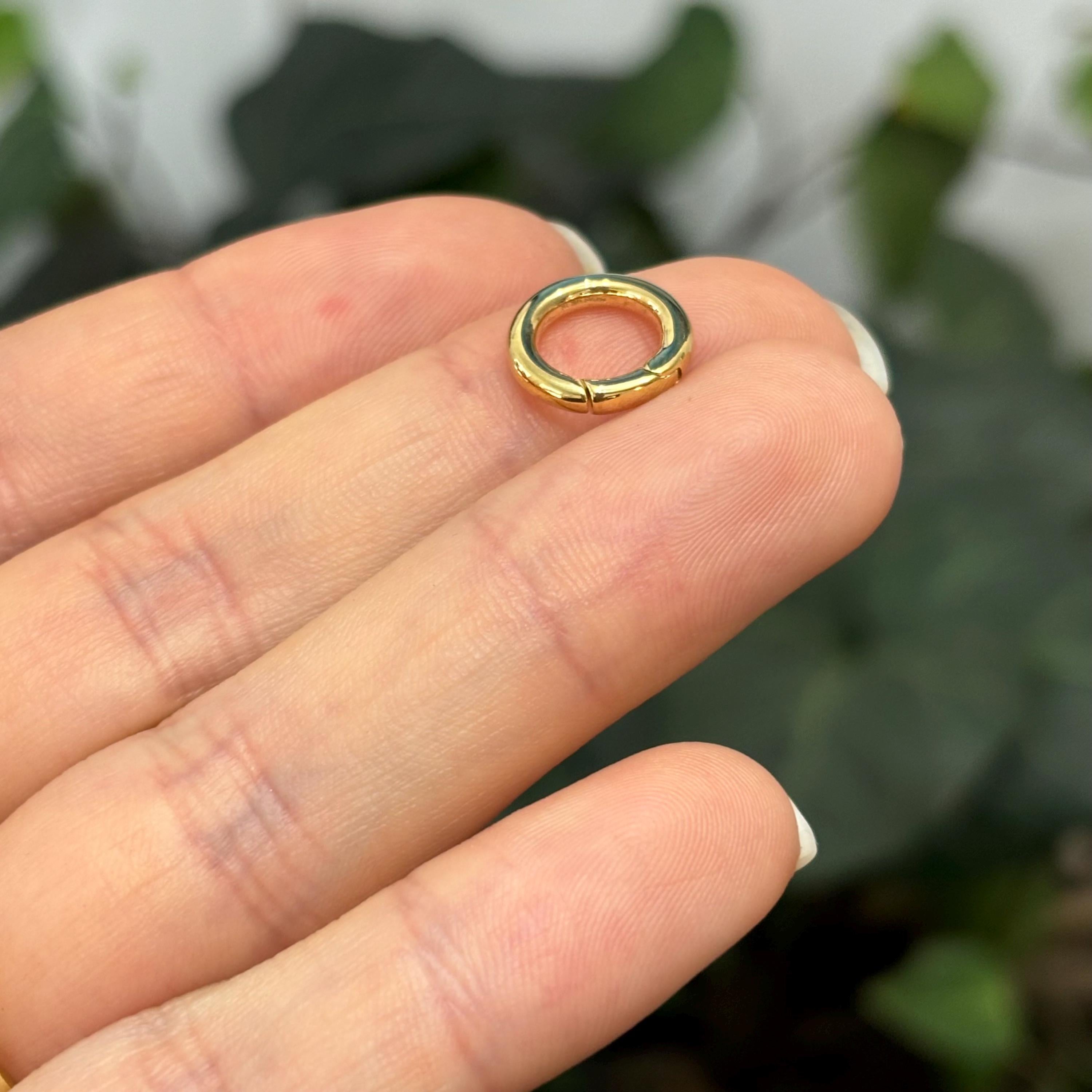 10k Yellow Gold Hinged Circle Pendant Hanger Holder Connecter 7.5mm