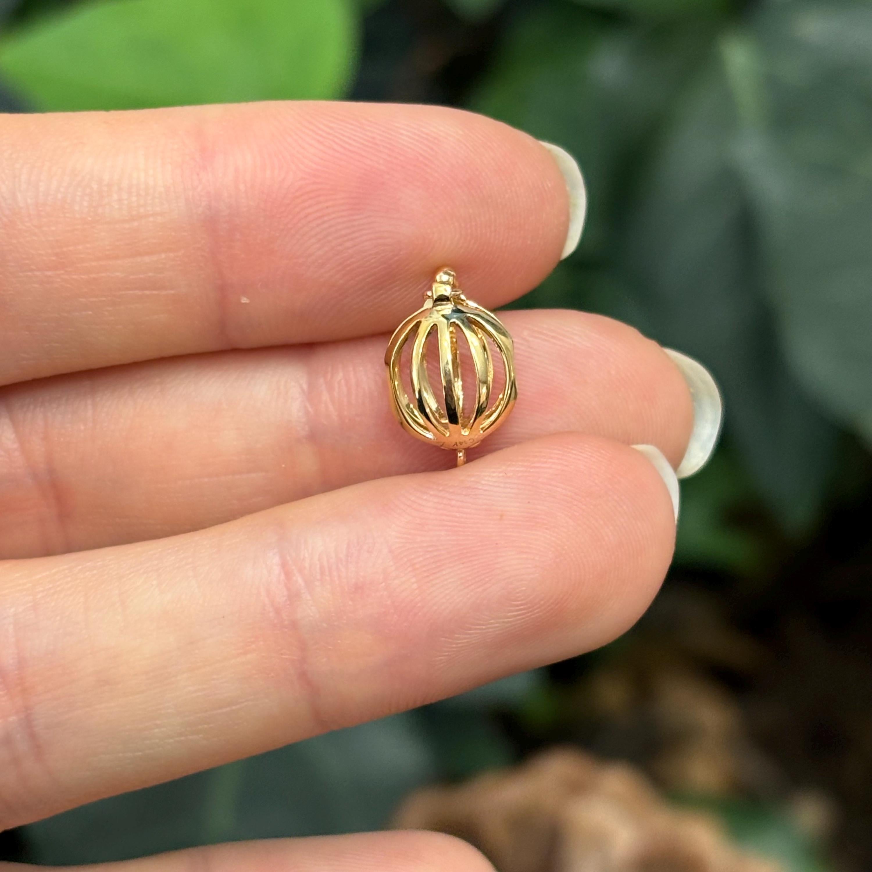 14k Yellow Gold Pearl Enhancer Pendant Setting Cage