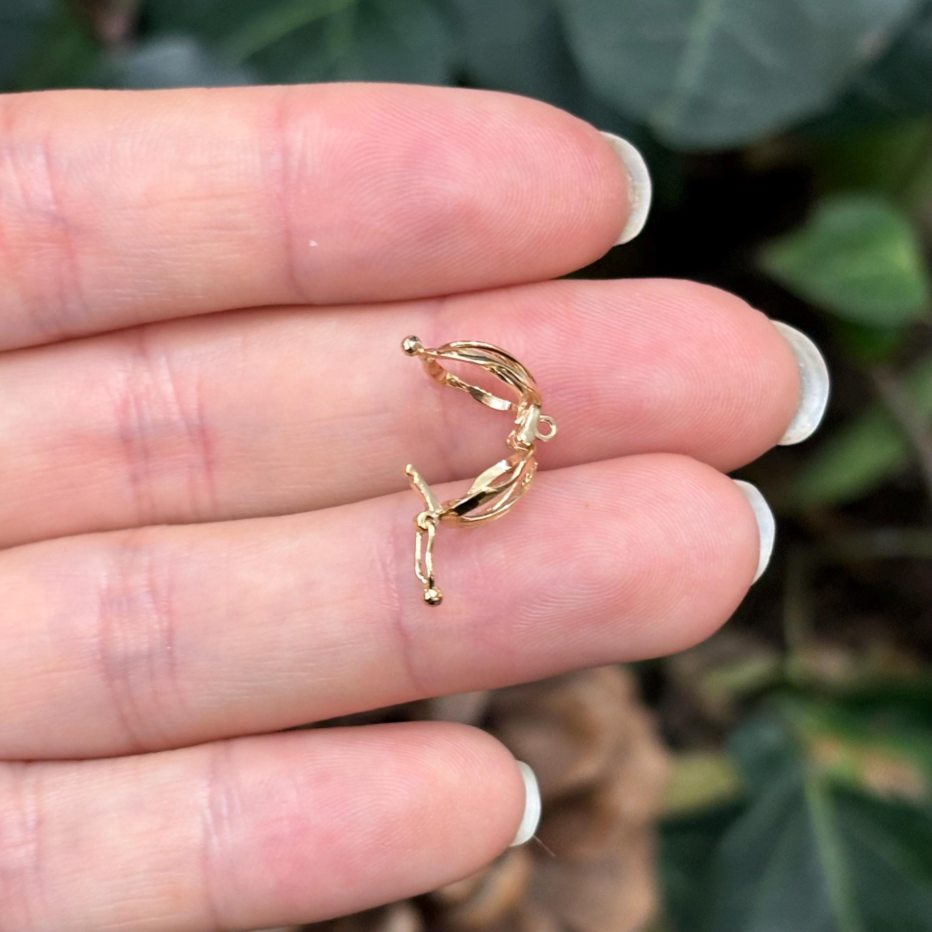 14k Yellow Gold Pearl Enhancer Pendant Setting Cage