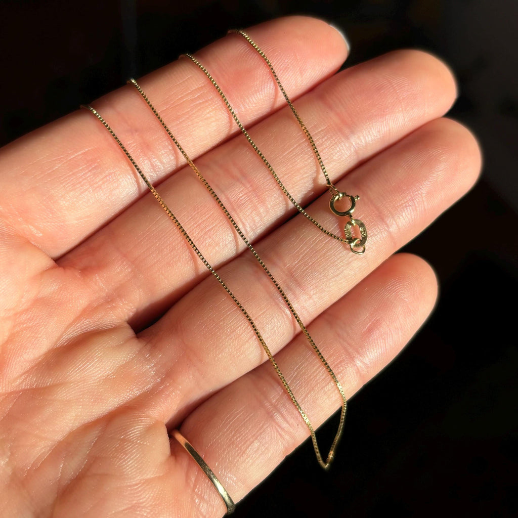 14k Gold .50mm Box Chain Necklace