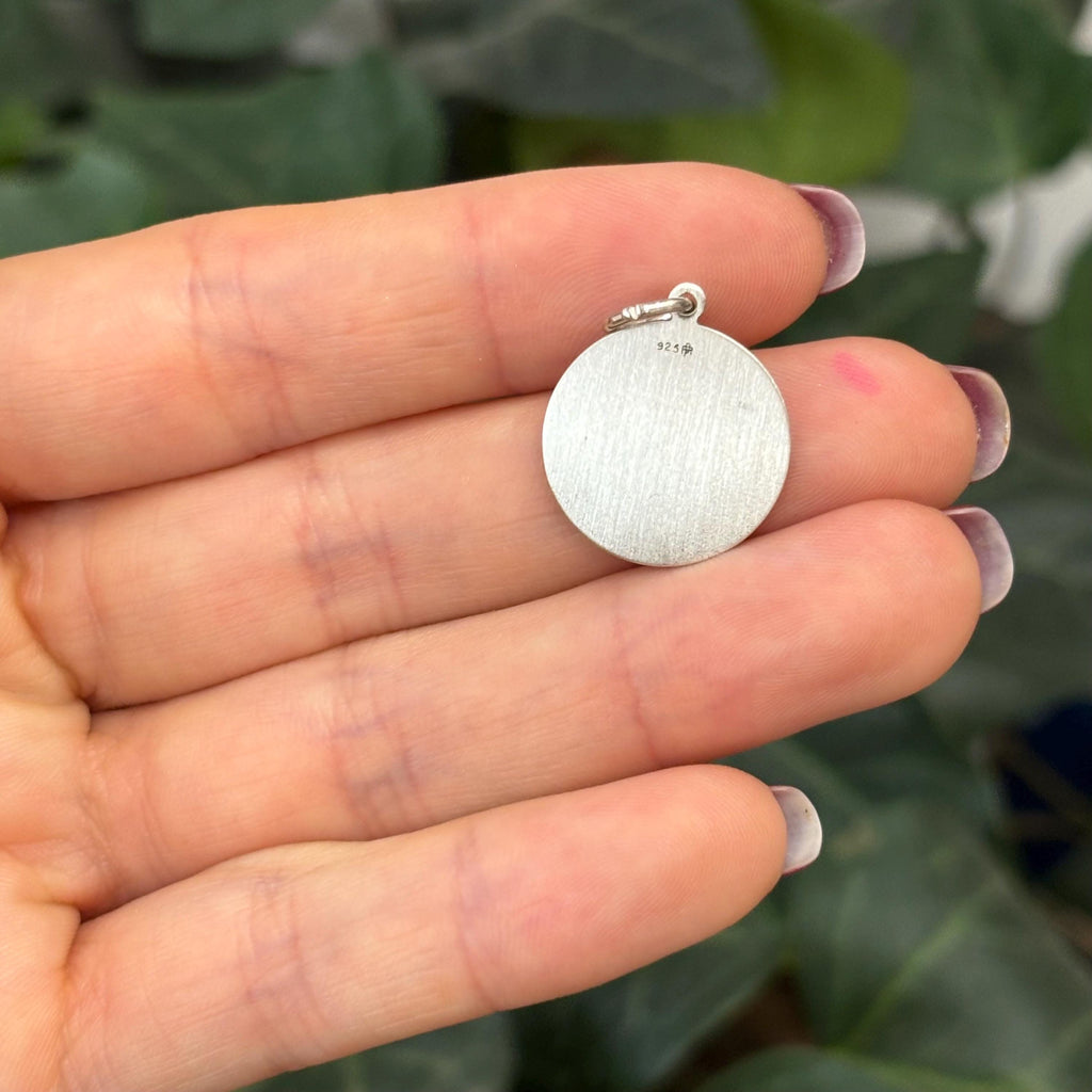 Sterling Silver St Florian Round Medal Pendant 20mm