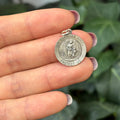 Sterling Silver Our Guardian Angel Round Medal Charm Pendant 20mm