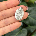 Sterling Silver St Joseph Medal Oval Medal Pendant 28mm