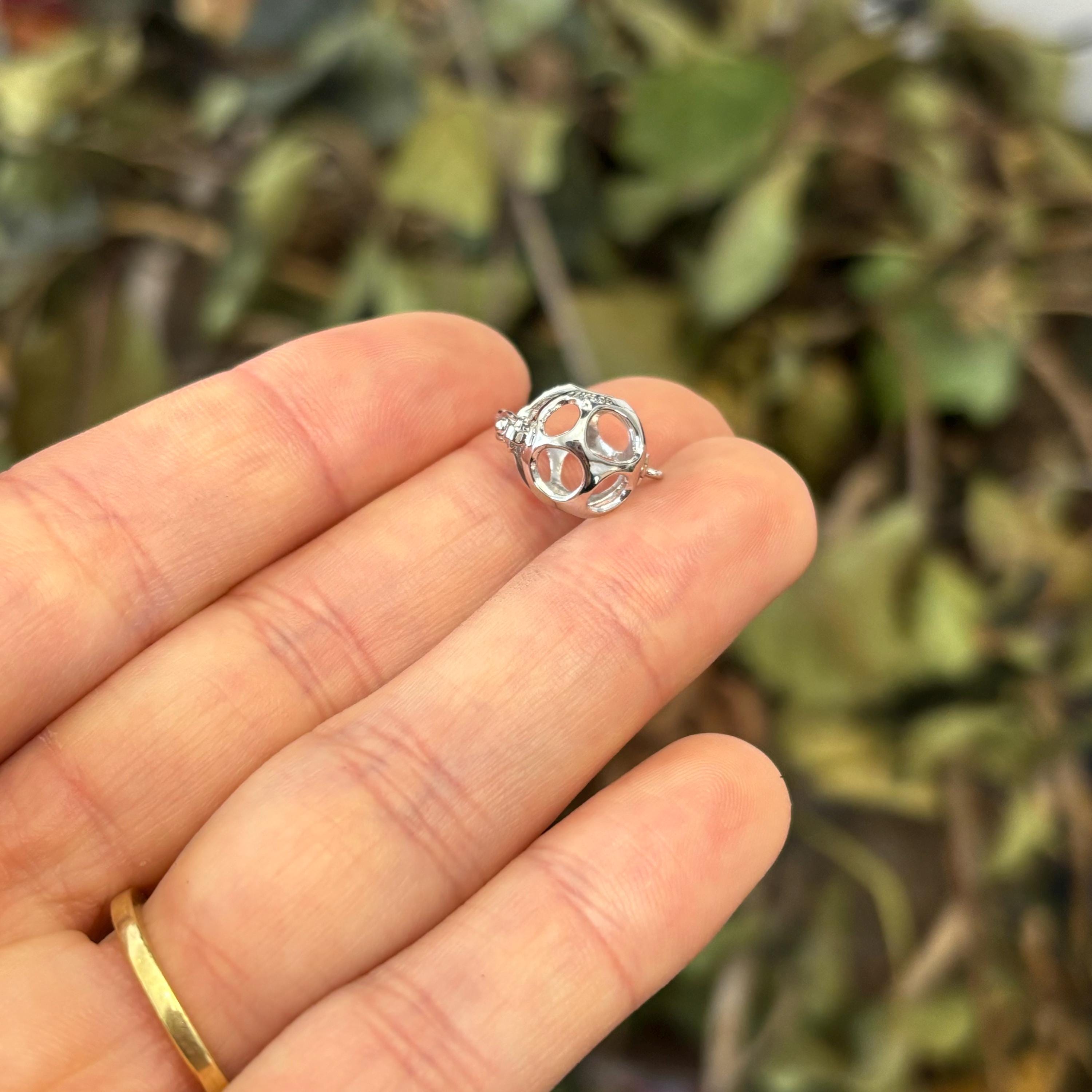 14k White Gold Pearl Enhancer Pendant Setting Cage