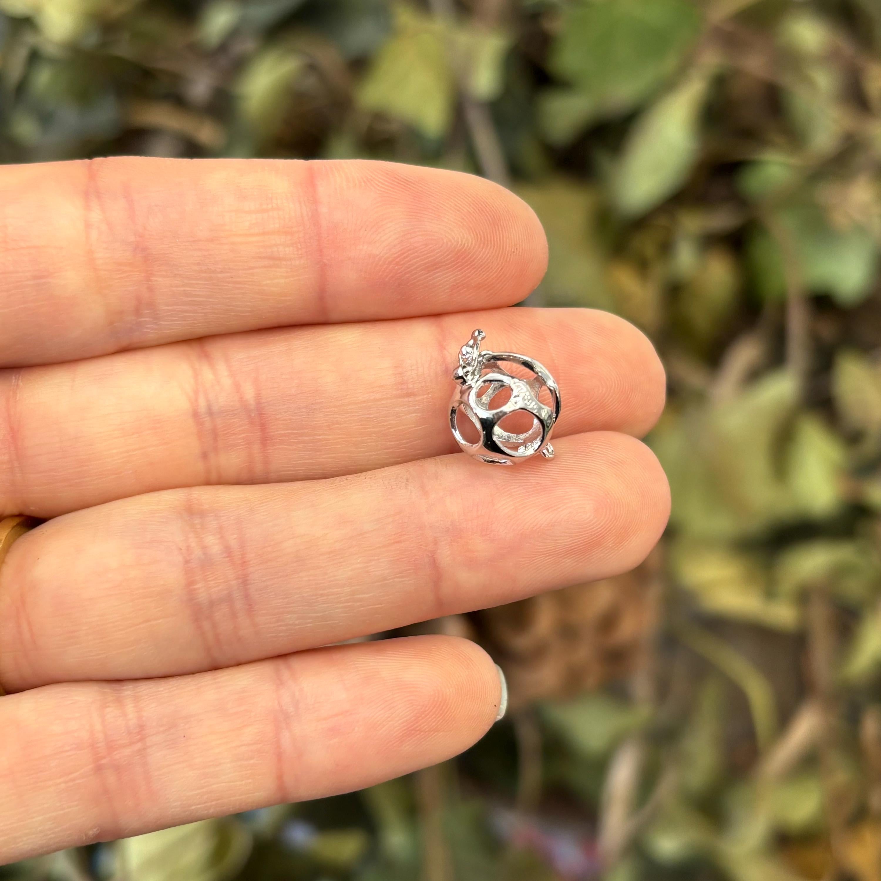 14k White Gold Pearl Enhancer Pendant Setting Cage