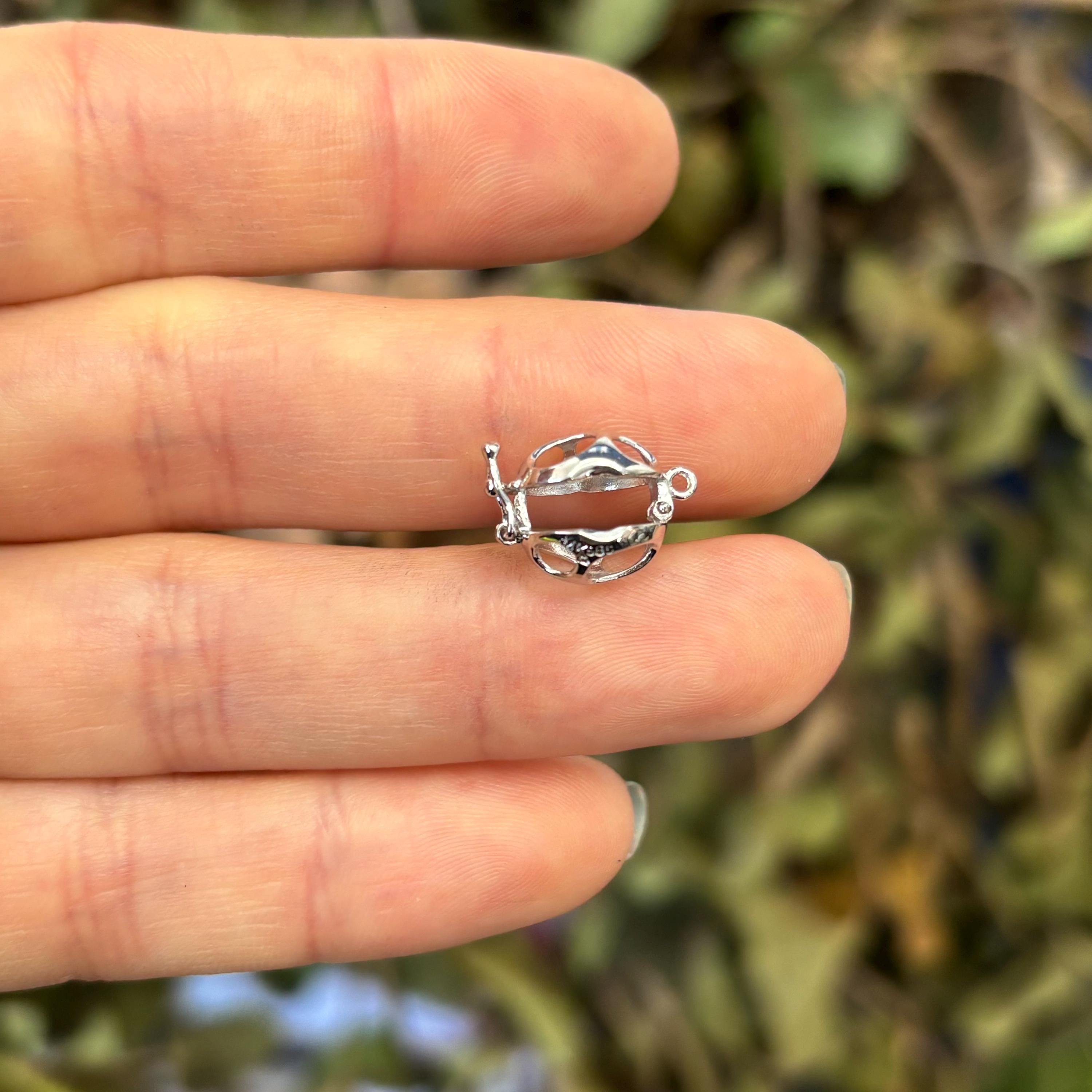 14k White Gold Pearl Enhancer Pendant Setting Cage
