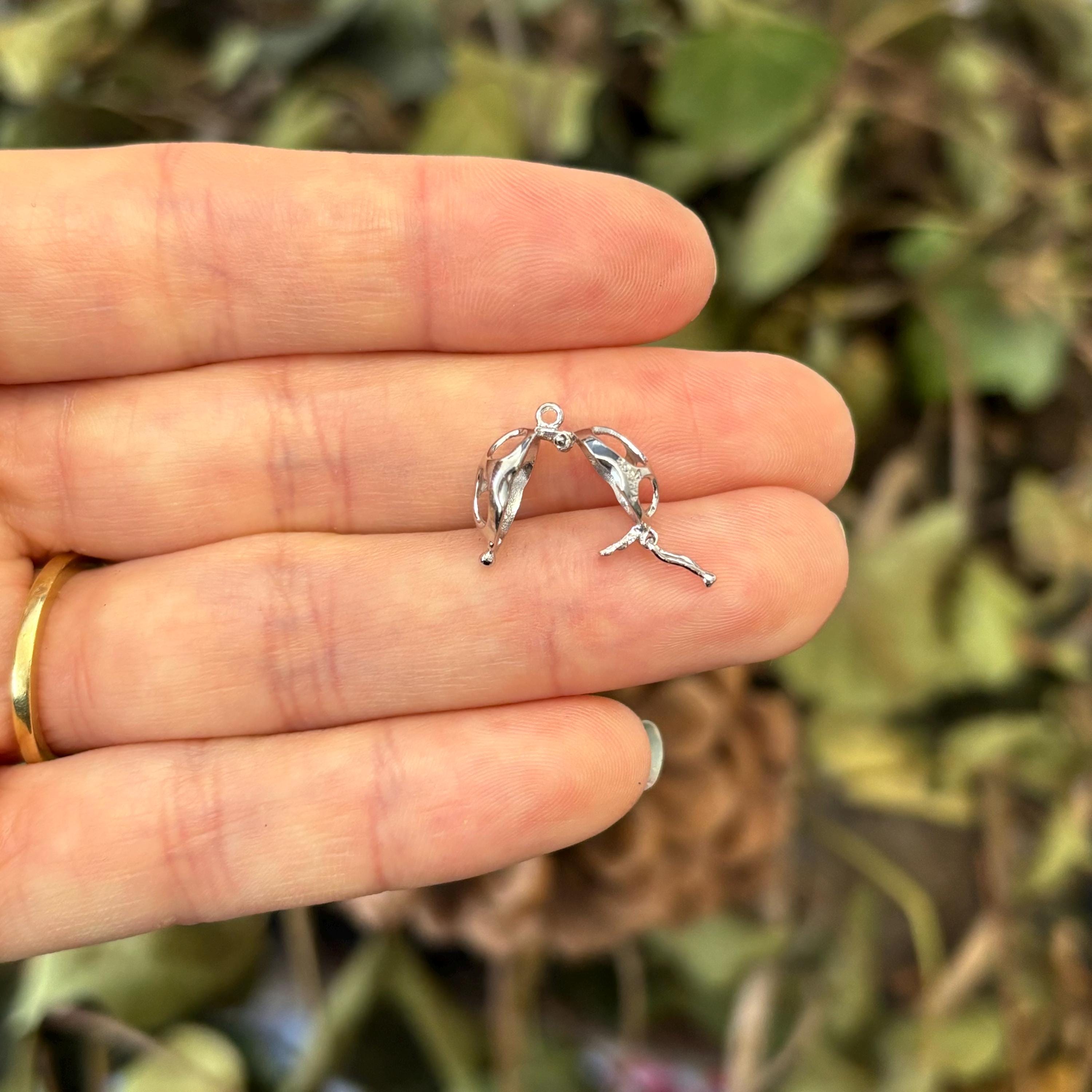 14k White Gold Pearl Enhancer Pendant Setting Cage