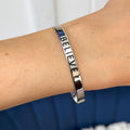 Sterling Silver “BELIEVE” Cuff Bracelet