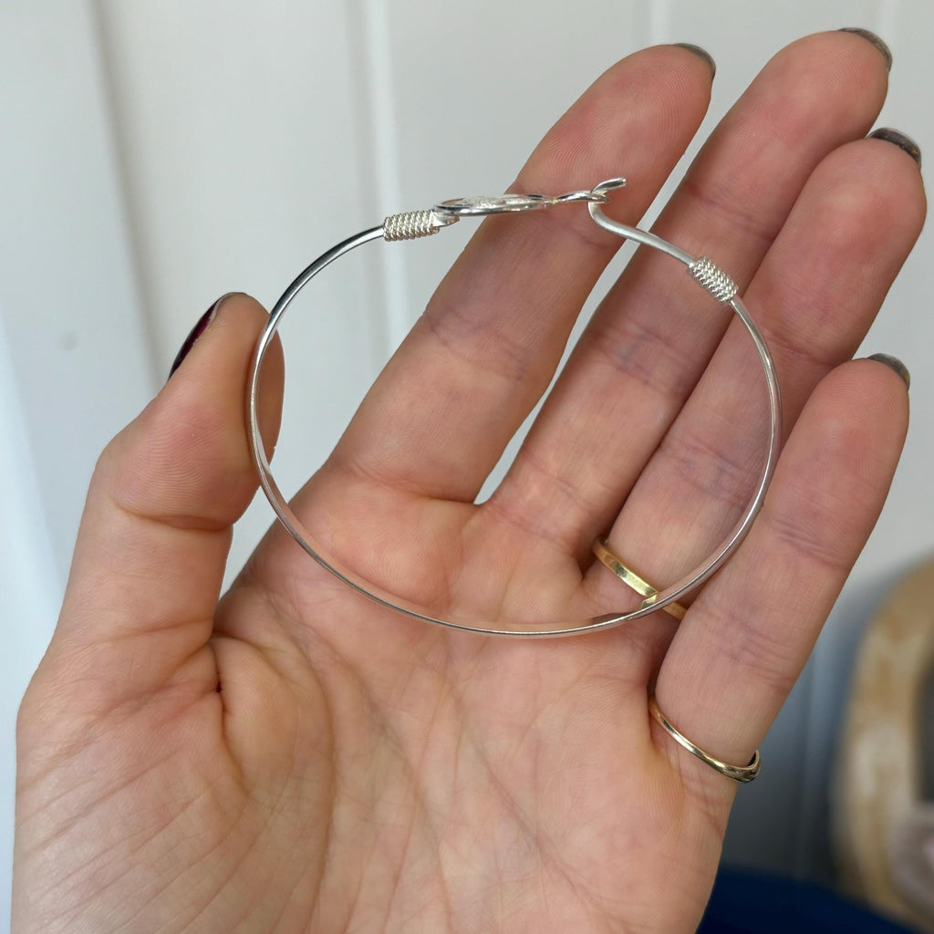 Sterling Silver Polished Angel Bangle Bracelet