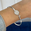 Sterling Silver Polished St Christopher Bangle Bracelet