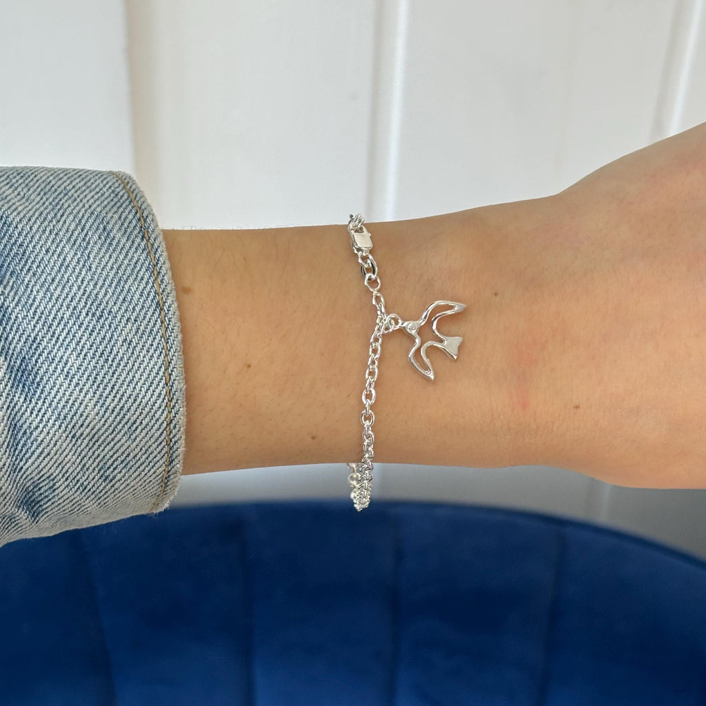 Sterling Silver Dove Charm Bracelet