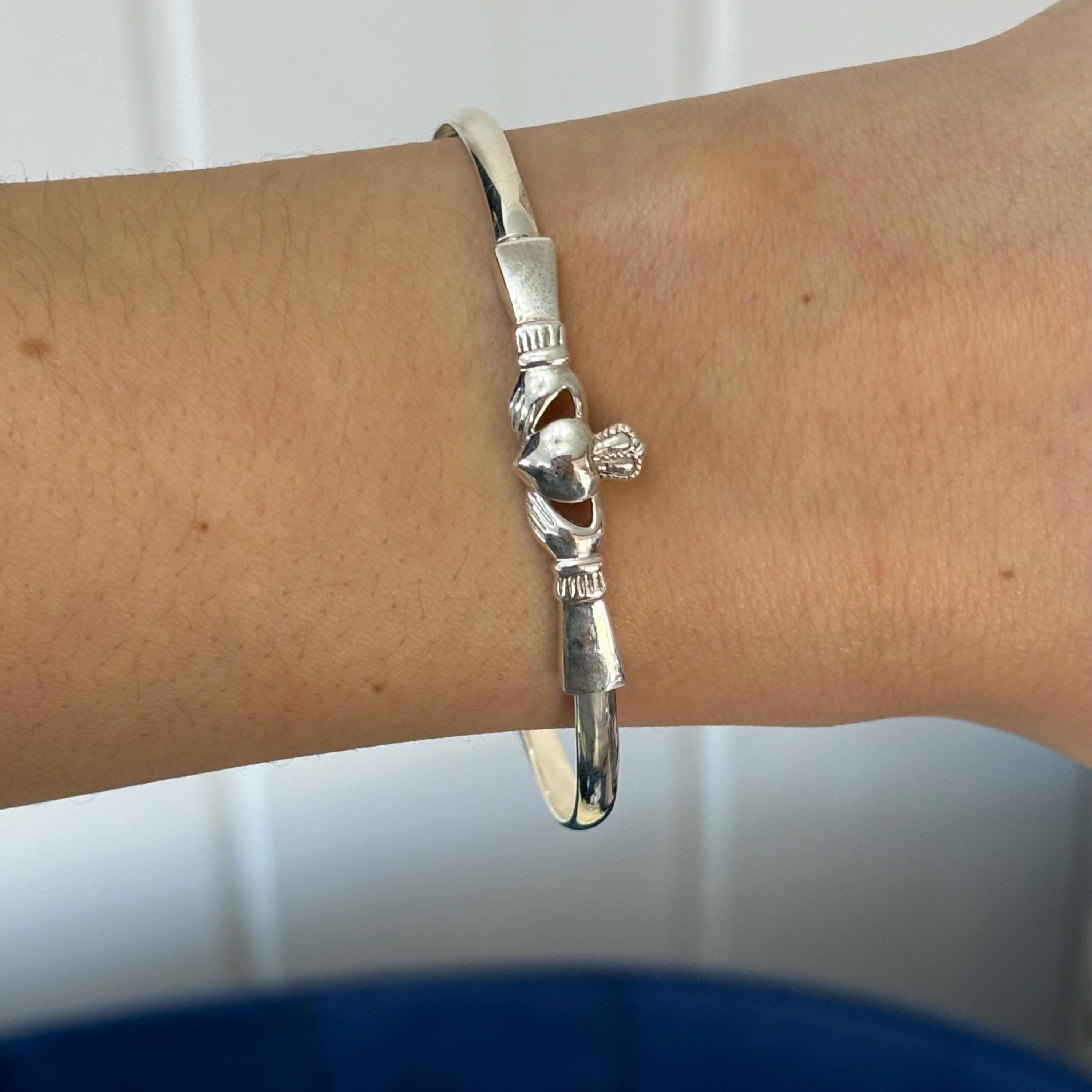 Sterling Silver Claddagh Bangle Bracelet