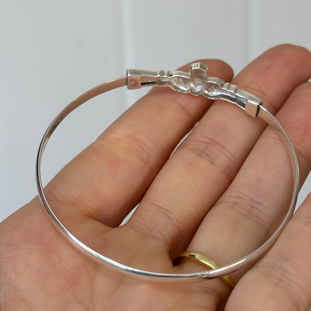 Sterling Silver Claddagh Bangle Bracelet