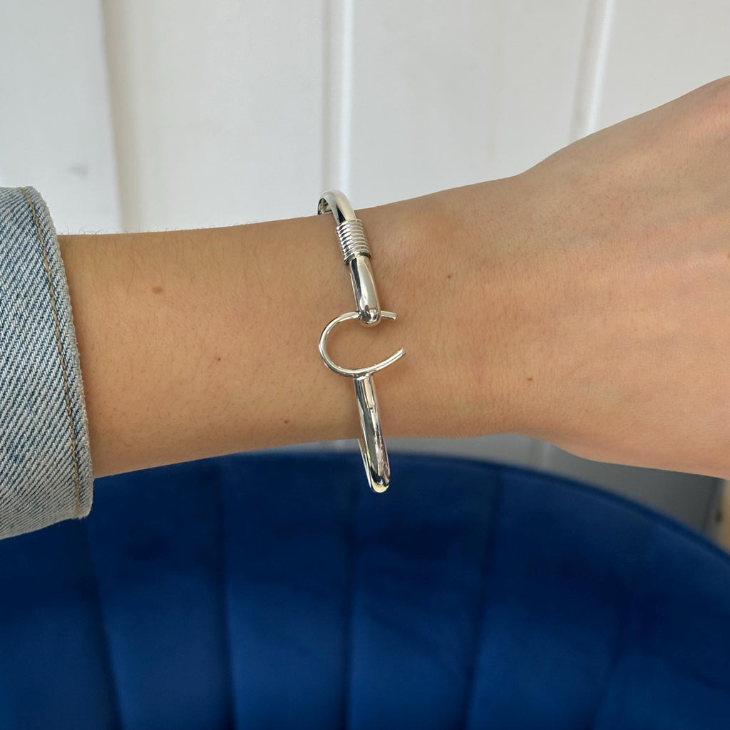 Sterling Silver Horseshoe Bangle Bracelet