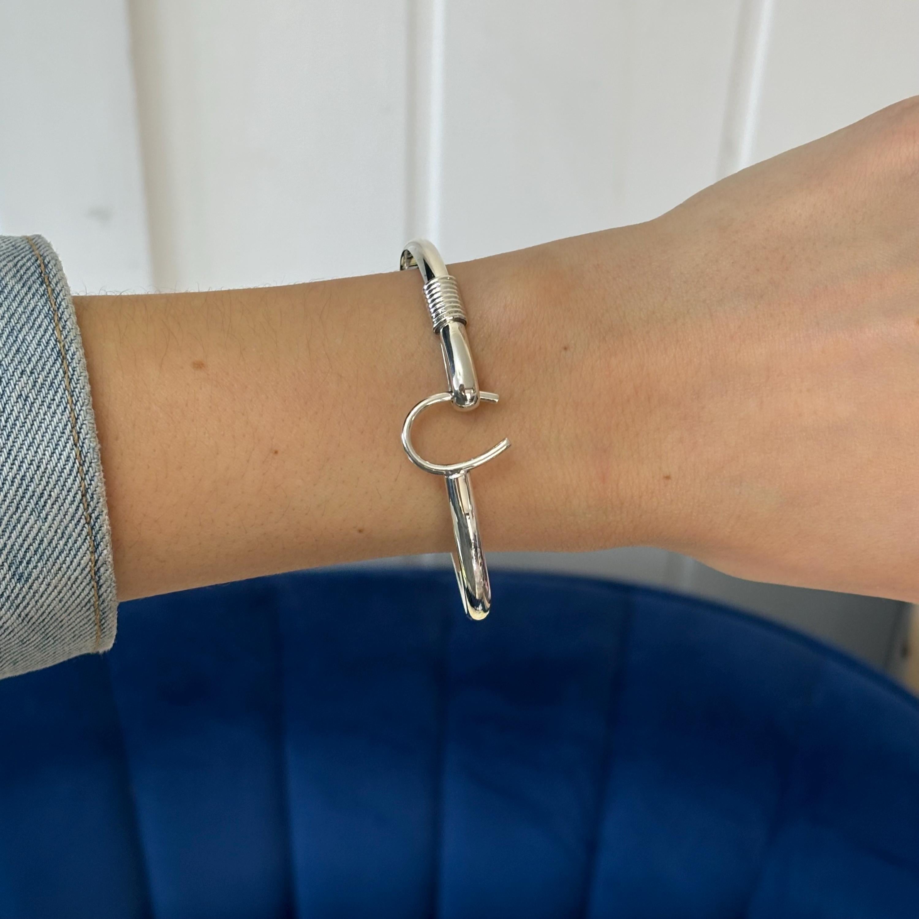 Sterling Silver Horseshoe Bangle Bracelet
