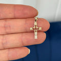 14k Gold Dove Cross Pendant