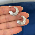 Sterling Silver Satin Finish Post Hoop Earrings