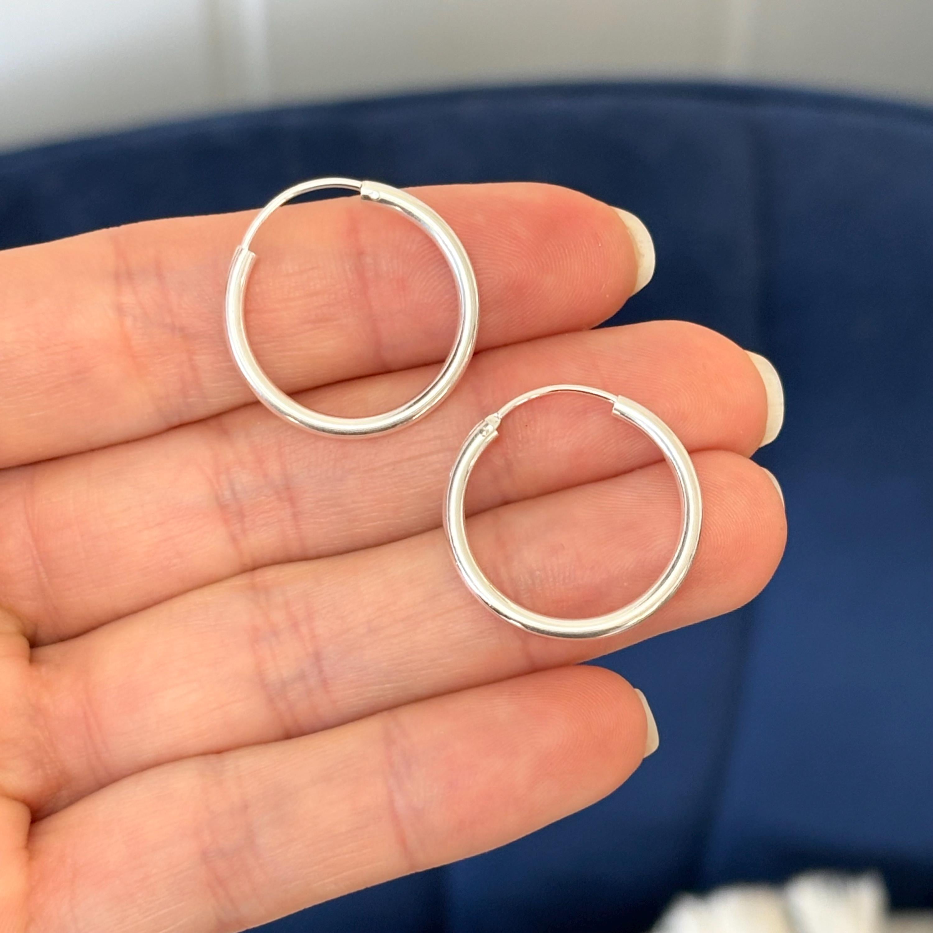 Sterling Silver Polished 2mm Endless Hoop Earrings